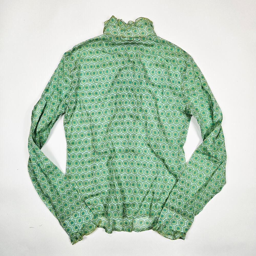 Euro Patrizia Pepe Cotton Long-Sleeved Top Semi Sheer - Size Small - Picture 2 of 6